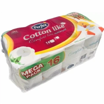Туалетний папір Boni Perfex Cotton Like білий 3-шаровий 135 відривів 16 рулонів