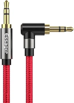 Кабель ESSAGER Monster 3.5mm to 3.5mm 90˚ Jack Audio Cable 1.5m Red (EYP35-WTA09)