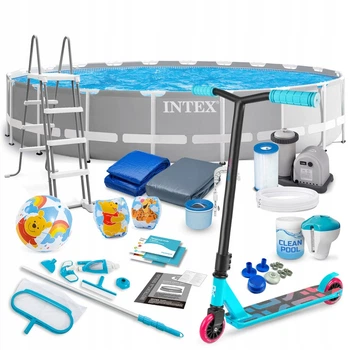 Басейн каркасний 21в1 Intex 26756 610 х 132 см з самокатом Soke GO