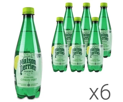 Maison Perrier, Упаковка 6 шт. х 0,5 л, Вода мінеральна газована зі смаком Лайму, ПЕТ