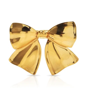 Брошь из стали BROCHE бижутерия Модерн Бант золотистая BRBF114988
