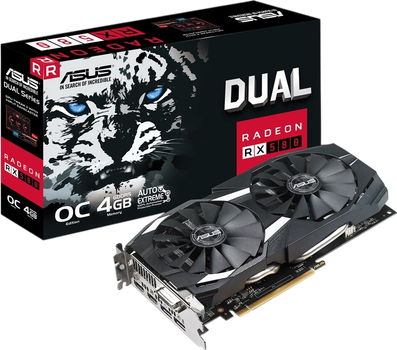 Відеокарта AMD Radeon RX 580 4GB Asus Dual OC (DUAL-RX580-O4G) Б/В
