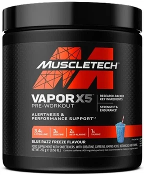Odżywka przedtreningowa MuscleTech Vapor X5 w proszku 252 g Blue Razz Freeze (631656259711)