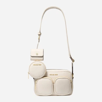 Сумка кросс-боди через плечо женская из натуральной кожи маленькая Michael Kors Jet Set Item 476027110 Молочная (1159857997)