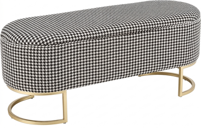 Пуф лавка Halmar HARMONY з функцією ящика 105x42 см Чорний/Білий/Золотий (5905248125575)