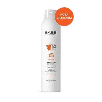 Дитячий сонцезахисний спрей BABE Laboratorios (БАБЕ Лабораторіос) Pediatric SPF 50+ – прозорий, водостійкий, 200 мл