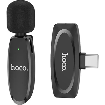 Микрофонная радиосистема Hoco L15 Crystal USB-C Black (789037) [158597]