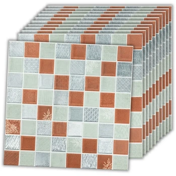 Самоклеящаяся 3D панель “Коричневая Мозаика” 700×700 мм