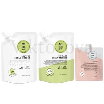 Набір для кучерявого волосся Mimare: Шампунь Mimare Curly Method Low-Poo Shampoo 200 мл + Кондиціонер Mimare Curly Method Co-Wash Conditioner 200 мл + Серум Mimare Reconstruction Serum 40 мл