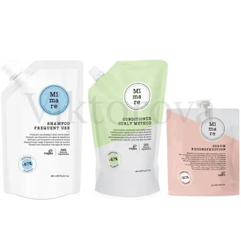Набір для кучерявого волосся Mimare: Шампунь Mimare Frequent Use Shampoo 480 мл + Кондиціонер Mimare Curly Method Conditioner 480 мл + Серум Mimare Reconstruction Serum 40 мл
