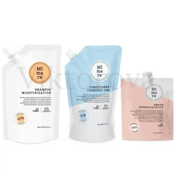 Набор для ежедневного ухода волос Mimare: Шампунь Mimare Moisturization 480 мл + Кондиционер Mimare Frequent Use 480 мл + Серум Mimare Reconstruction 40 мл