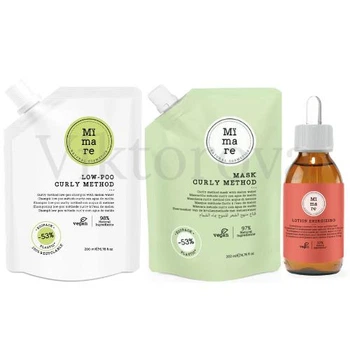 Набір для догляду кучерявого волосся Mimare: Шампунь Mimare Curly Method Low-Poo Shampoo 200 мл + Маска Mimare Curly Method Mask 200 мл + Лосьйон проти випадіння Mimare Energizing 125 мл