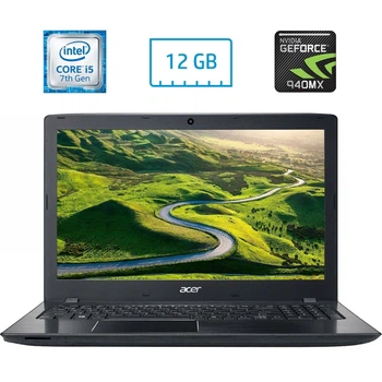 Ноутбук Б-клас Acer Aspire E 15 E5-575G-538H / 15.6" (1920x1080) IPS / Intel Core i5-7200U (2 (4) ядра по 2.5 - 3.1 GHz) / 12 GB DDR4 / 240 GB SSD / nVidia GeForce 940MX, 2 GB GDDR5, 64-bit / WebCam / DVD-RW б/в