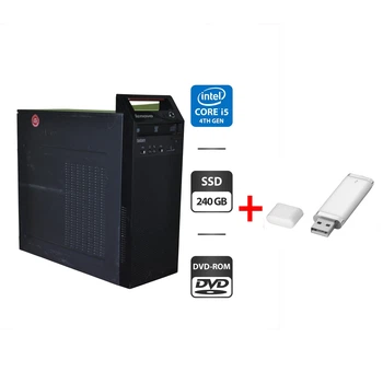 Компьютер Lenovo ThinkCentre E73 Tower / Intel Core i5-4460S (4 ядра по 2.9 - 3.4 GHz) / 8 GB DDR3 / 240 GB SSD / Intel HD Graphics 4600 / DVD-ROM / Windows 11 Pro б/у + Подарок Флеш память USB 32 GB
