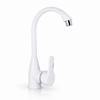 Змішувач для кухні BRINEX 35W 007 White (k35) високий, одноважільний, керамічний картридж