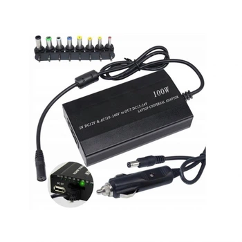 Универсальное зарядное устройство для ноутбуков 100W черное с USB-выходом (660794)