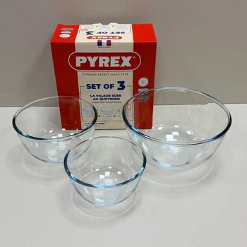Набор мисок-форм стеклянных 3 шт 0,7 л, 1,1 л и 2,3 л Pyrex 913S603