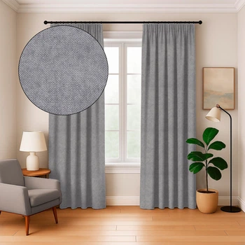 Штора ArtTextil Мікровелюр 200×260 см 1шт, сіра №44