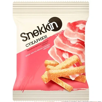 Сухарики пшенично-житнi зi смаком бекону "Snekkin" 35г