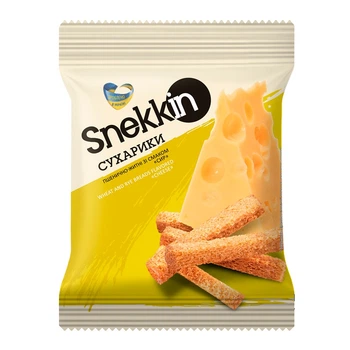 Сухарики пшенично-житнi зi смаком сиру ТМ "Snekkin" 35г