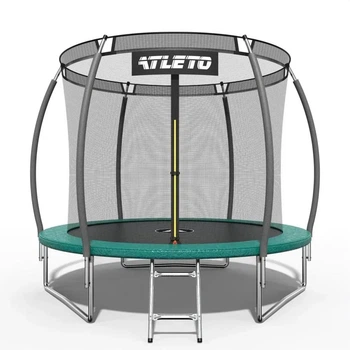Батут для детей Atleto 252 см с внутренней сеткой зеленый (21000803)