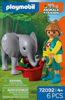 Набір іграшок Playmobil Animals and Friends Zoo: Слоненя та доглядач 72092 (4008789720924)