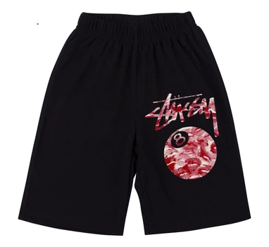 Мужские летние шорты Stussy двухнитка XL черные (MST0001005)