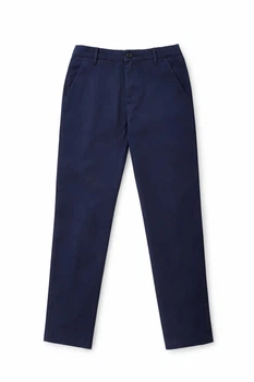 Брюки для мальчика школьные коттоновые темно-синие, чиносы, Matalan, размер 122