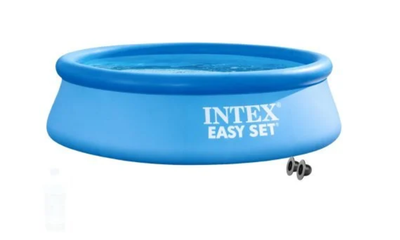 Надувний басейн Intex круглий 244×76 см об’єм 2419 л 3-шарове ПВХ синій
