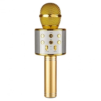 Бездротовий караоке мікрофон WSTER WS-1688 Bluetooth 4.0 з колонкою, мікрофон жовтий з динаміком 10Вт, підтримка USB TF AUX, караоке мікрофон для телефону Android iOS, портативний мікрофон для вечірок