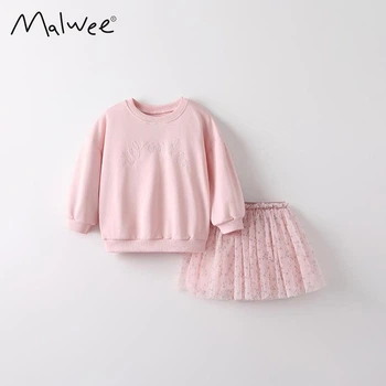 Детский комплект (свитшот+юбка) для девочки Malwee 140 см Розовый 96951