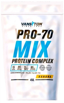 Протеїн Vansiton Mega Protein Pro-70 порошок 450 г Banana (4820106591563)