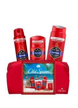 Подарунковий набір чоловічий OLD SPICE Captain (гель для душу, 250 мл + дезодорант-стік, 50 мл + аерозольний дезодорант, 150 мл + косметичка)