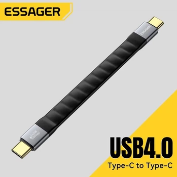 Кабель Type-c - Type-c Usb 4.0 Type-C Gen2 40Gbps 8K @ 60Hz 240W AV audio video 12см Essager Дата кабель