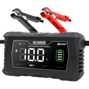 Розумний зарядний пристрій HTRC 10A (12V/10A, 24V/5A) для LiFePO4, AGM, Lead-Acid (Чорний)