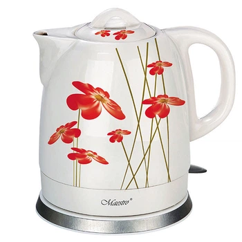 Електрочайник керамічний Maestro 1.5 л (MR-066-RED FLOWERS)