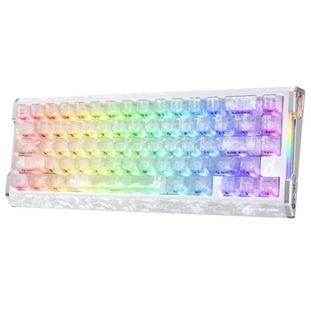 Механічна клавіатура на магнітних світчах з Hot Swap Attack SHARK R68 HE Carbon Fiber Rapid Trigger, 66key, RGB, 8K, Win/Mac OS, УКР/АНГЛ, Ice Ninja/Біла (R68IN)