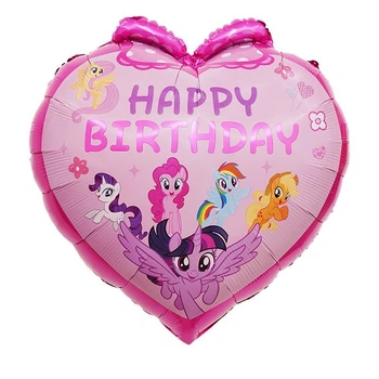 Куля фольгована серце 60х60 см з малюнком Мій маленький поні My Little Pony Рожевий