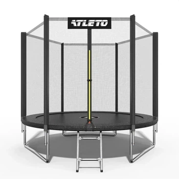 Батут детский Atleto 252 см с сеткой и лестницей черный (42400443)