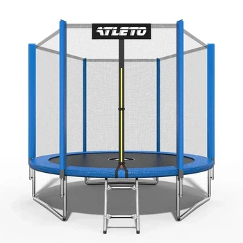 Батут детский Atleto 312 см с сеткой и лестницей синий (42400471)