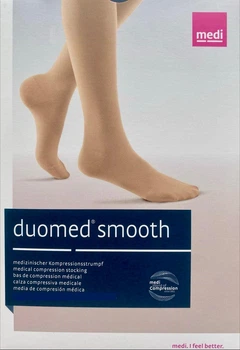Чулки компрессионные duomed smooth, 2 класс, беж, открытый носок р.S