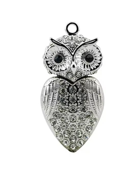 Фигурная флешка Dinosaur Driver 32Gb Crystal owl Сова Silver
