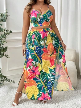 Жіночий Костюм (спідниця+топ) SHEIN 909174-1 0XL зелений (2000005135385)