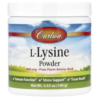 Л-Лізин Carlson (L-Lysine) 960 мг 100 г (CAR-06885)