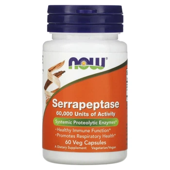 Серрапептаза Now Foods 60 000 SPU 60 капсул (NOW-02973)