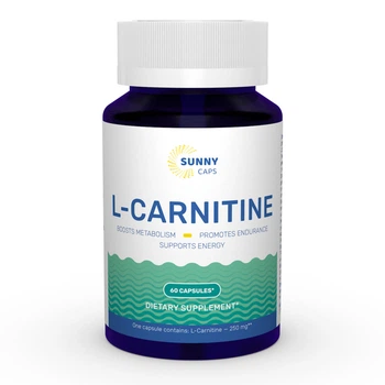L-карнітин, L-carnitine Powerfull, Sunny Caps, 250 мг, 60 капсул (SUN-530654)