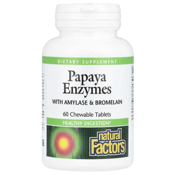 Травні ферменти папайї Natural Factors (Papaya Enzymes) 60 жувальних таблеток (NFS-01748)