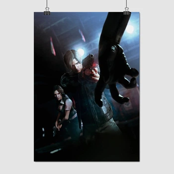 Постер Обитель зла, Resident Evil, Леон Кеннеди и зомби, A3 42×30 см (id2986)