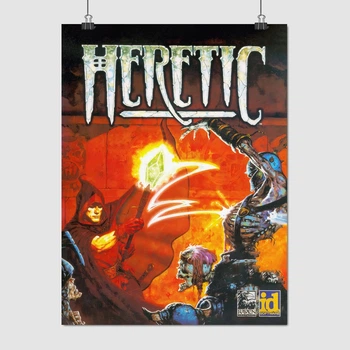 Постер Еретик, Heretic (1994), id Software, ретро шутер, декор комнаты геймера, A3 40×30 см (id4232)