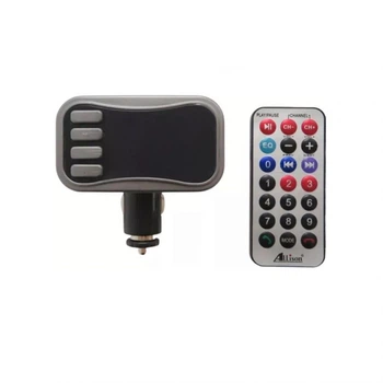 FM-трансмиттер Bluetooth, пластик, черный, 4 порта, 2 USB 2,1А с микрофоном. (658369)